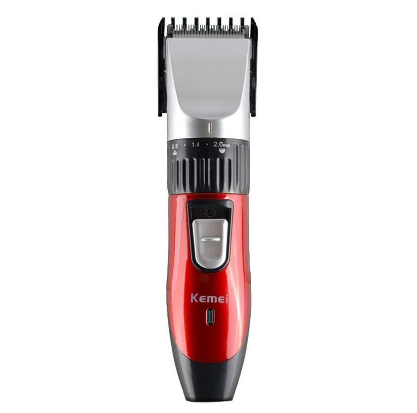 Red Kemei KM-730 Rechargeable Wireless Hair Clipper Professional Shaving Machine Razor Barber Cutting Beard Trimmer Men's Care