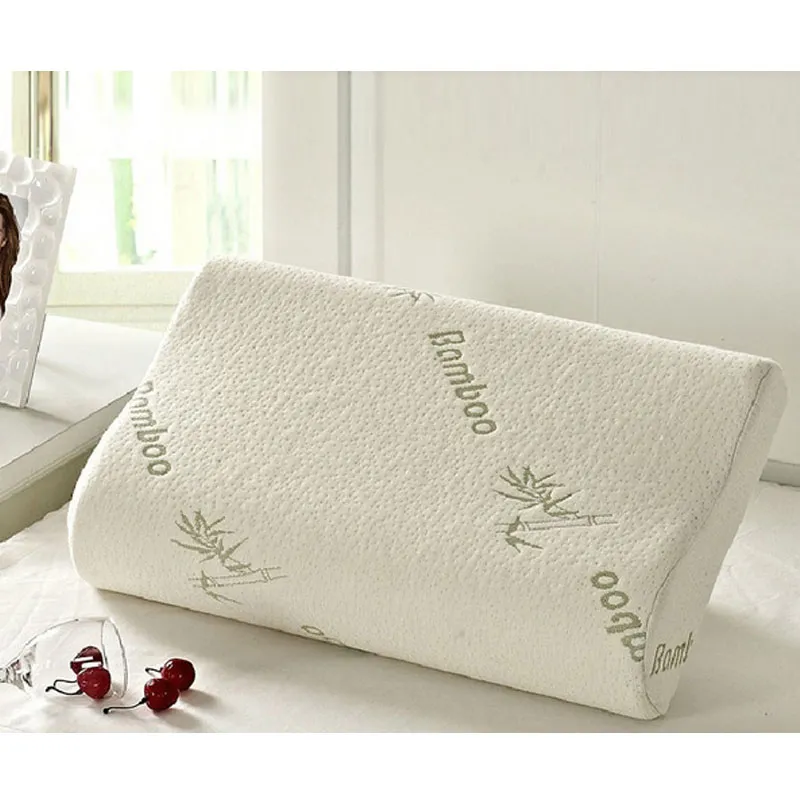 Wholesale- High Quality Bamboo Fiber Pillow Slow Rebound Memory Foam Pillow Health Care Memory Foam Pillow Massager Travesseiro Almohada