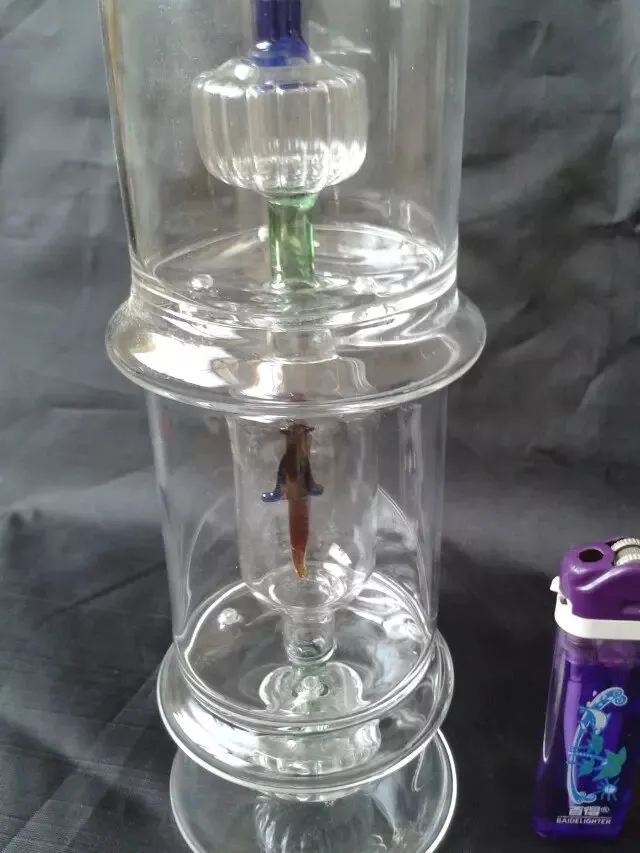 A-016 Height Bongglass Klein Recycler Oil Rigs Water Pipe Shower Head Perc Bong Glass Pipes Hookahs--pumpkin