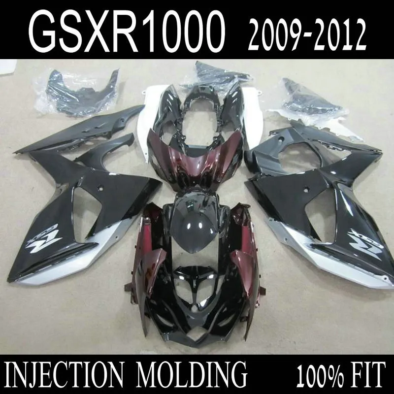 Novo kit de moldagem por injecção quente para Suzuki GSXR1000 09 10 11 12 carenagens da motocicleta negra conjunto gsxr 1000 2009-2012 IT44