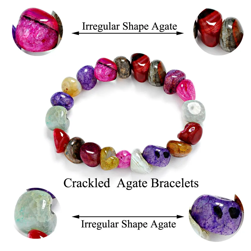 Charm Bracelets Whole-7 Chakra Healing Crystals Natural Stone Chips Single Strand Women Amethyst Jasper Agate Lazuli Reiki Bra319Q