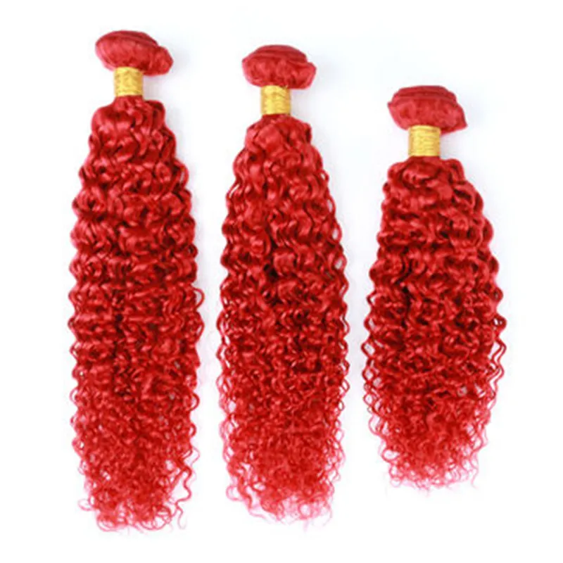 Brésiliens Crépus Bouclés Cheveux Rouge 99J Bourgogne Humide Et Ondulés Extension de Cheveux Humains Pas Cher Brésilien Bouclés Vierge Cheveux Rouge 3 Bundles