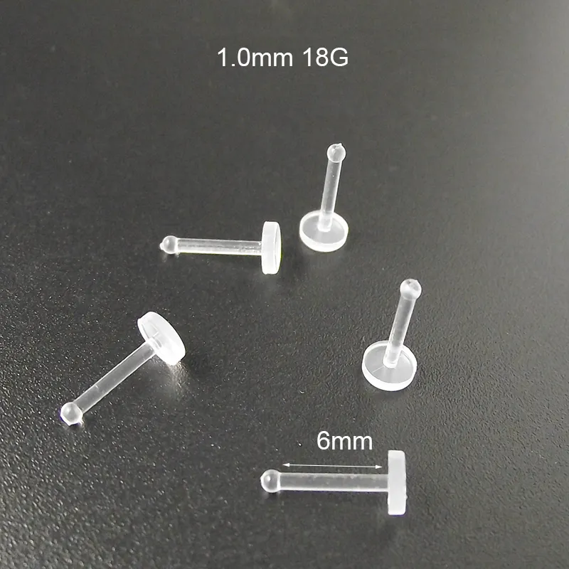 Clear Transparent Invisible Nose Ring Lip Ring Flexible Labret Body