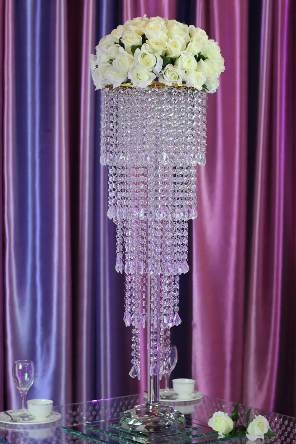 5 tiers K9 cristal de cristal transparente Peça central do casamento / 80cm (H)