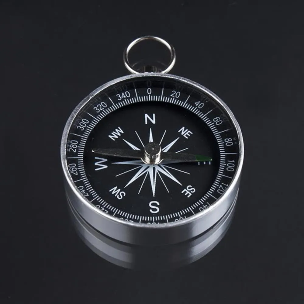 Pocket Mini Camping Hiking Compasses Lightweight Aluminum Outdoor Travel Compass Navigation Wild Survival Tool Black