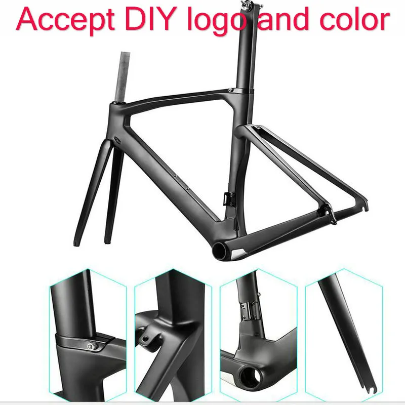 Carbon Fiber Road Bike Frame 25 Colors BB30 BB68 White or Black