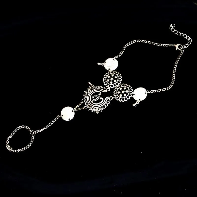 1 stks Bohemia Metalen Rouind enkelsten Mode Voet Sieraden Ketting Kwastje Barefoot Sandalen Strand Voet Sieraden Anklets Armband Voor Vrouwen Sieraden