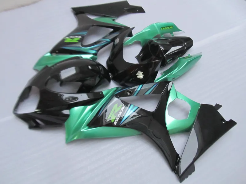 مجموعة أدوات التشطيب ABS البلاستيكية لمجموعة Suzuki GSXR1000 07 08 fairings black green set GSXR1000 2007 2008 OT17