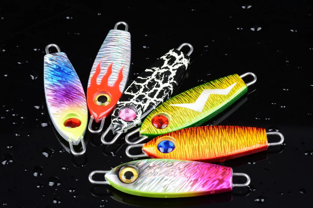 Metal Jigs Lazer Yemler 6 cm 24.5g Tuzlu Su Balıkçılık Demir Jig Lure Parlak Renkler Spinner Yem