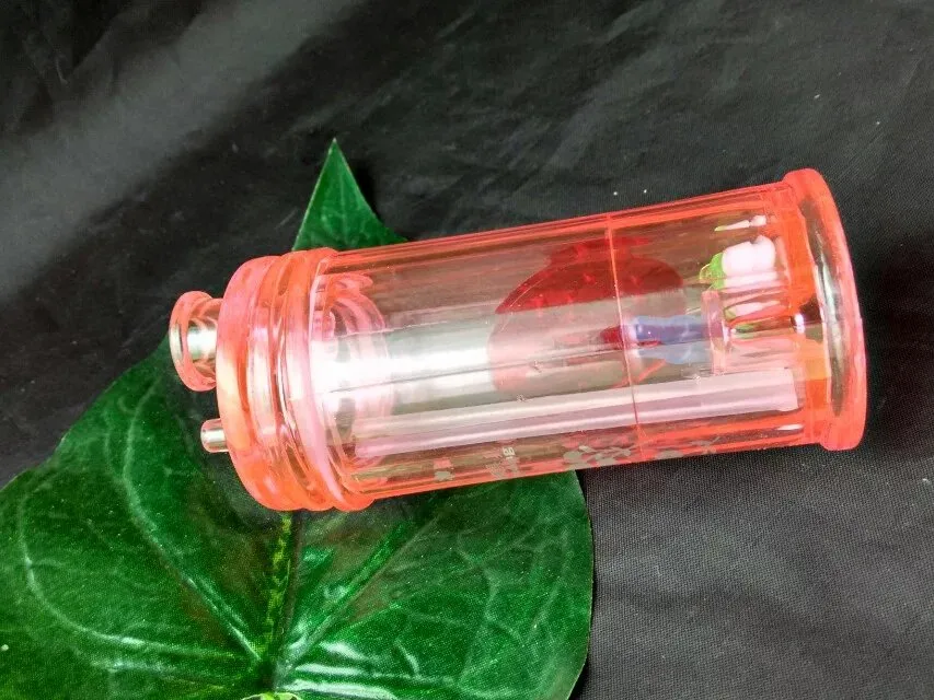 Acrilico narghilè bicolore, tubi dell'acqua bong in vetro narghilè due funzioni bong in vetro piattaforme petrolifere