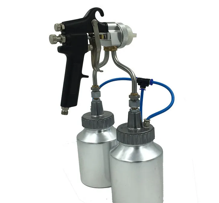 Manual Airbrush Painting Spray Gun Chrome Double Nozzle Spray Gun Hvlp