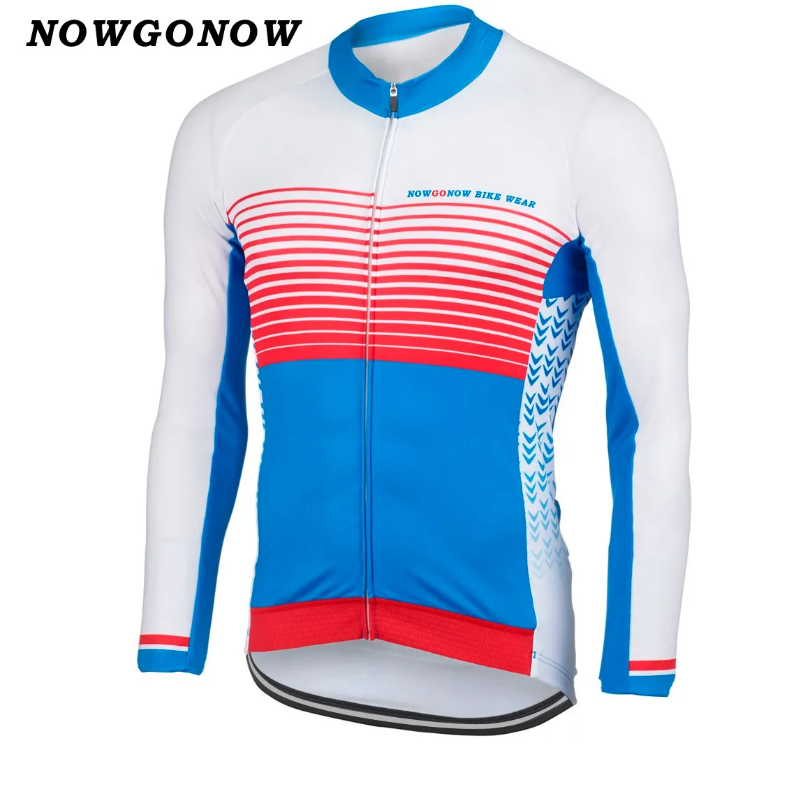 Ny Hot 2017 Cykling Jersey Kläder Långärmad Röd Blå Vit Retro Team Bike Wear MTB Road Bicy Cykel Maillot Ciclismo Sommar NowgivoW