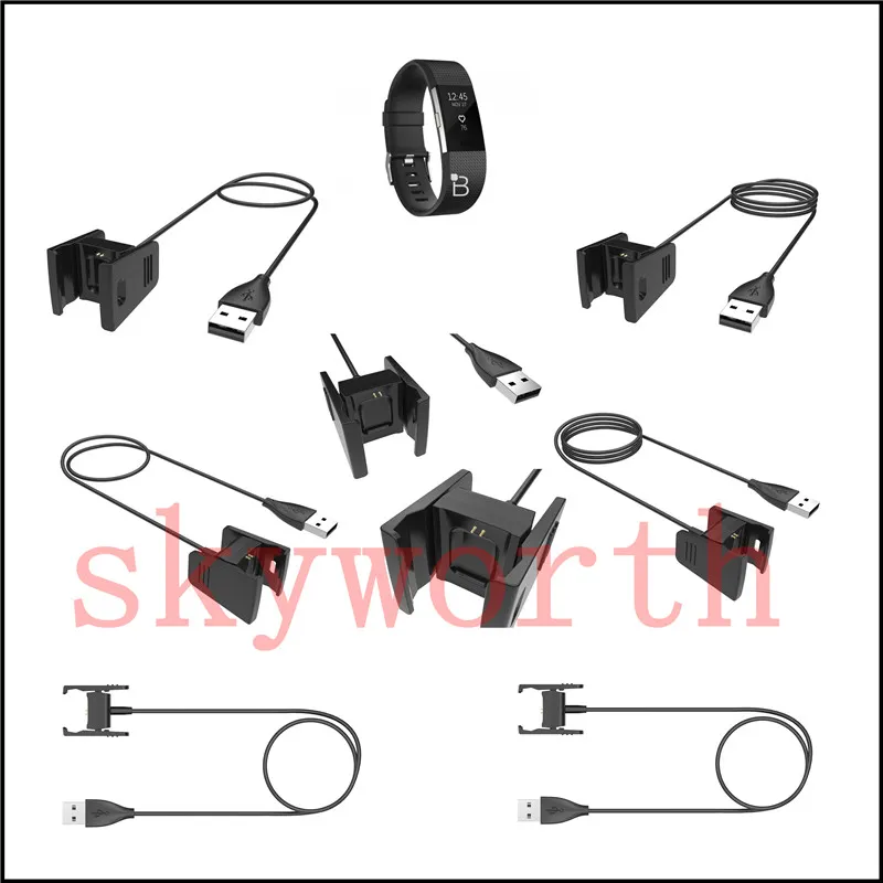 Fitbit Charge 2 Substituição do carregador USB Carregamento de carregamento Adaptador de dock de berço de cabo para carga fitbit 2 freqüência cardíaca 50cm 1m