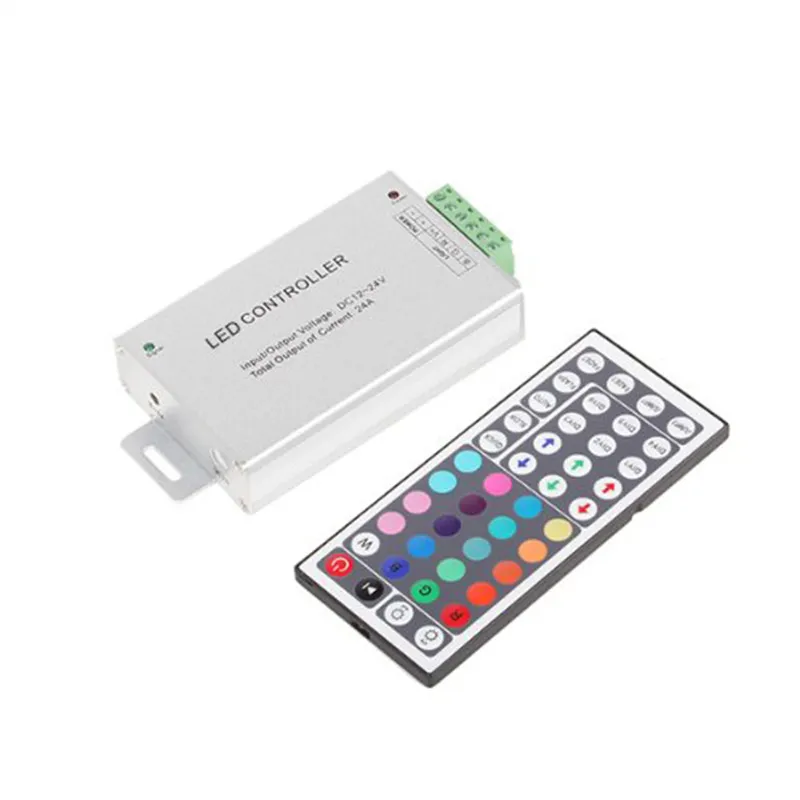 Controlador remoto de IR DC12V-24V 12A 144W 44 chaves para RGB SMD 5050 3528 LED tira de alumínio para mais trabalho