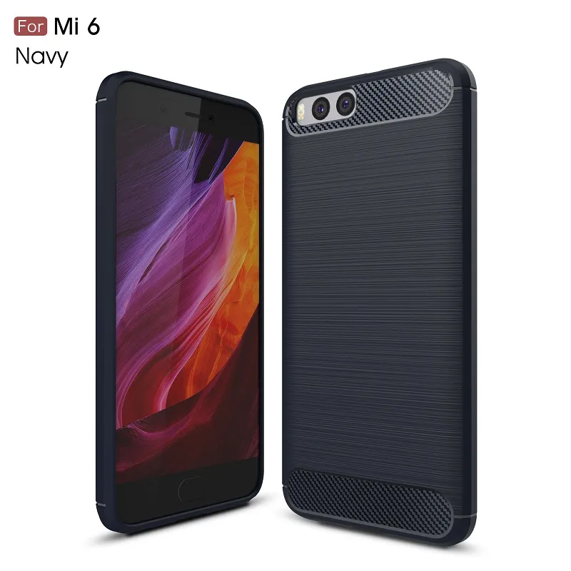 phone bag casos para xiaomi mi6 fibra de carbono resistente à prova de choque armadura case para xiaomi mi6 2017 venda quente frete grátis