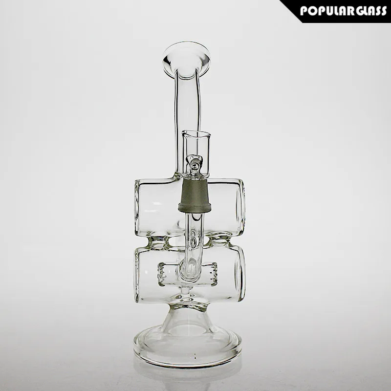 SAML 20 cm Tall Oil Rig Hookahs Recycler Bong Glass Smoking Water Pipe Fogstorlek 144mm PG50407880923