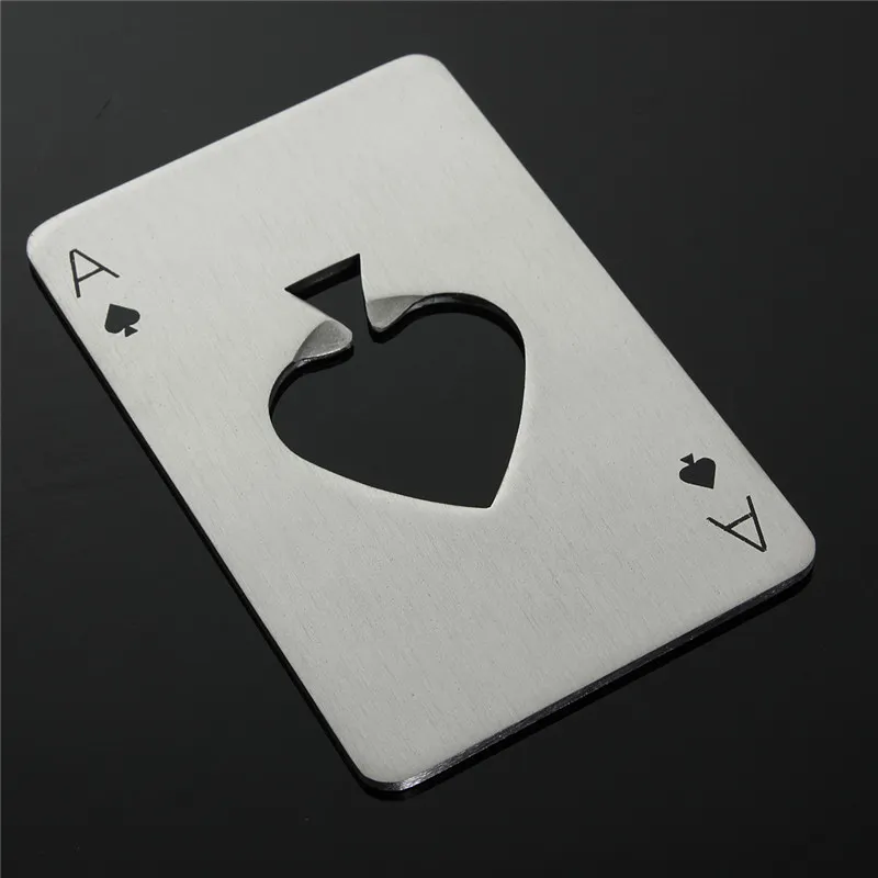 Kreatywny Poker Card Piwo Opener Otwieracz do butelek Spersonalizowane Śmieszne Ze Stali Nierdzewnej Kredyt Karta Kredytowa Karta Spades Bar Narzędzie S201702