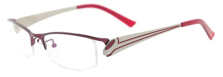 Metalowa Pół Rim Okulary Kobiety Okulary Ramki Okulary na receptę na Myopia i czytanie soczewek