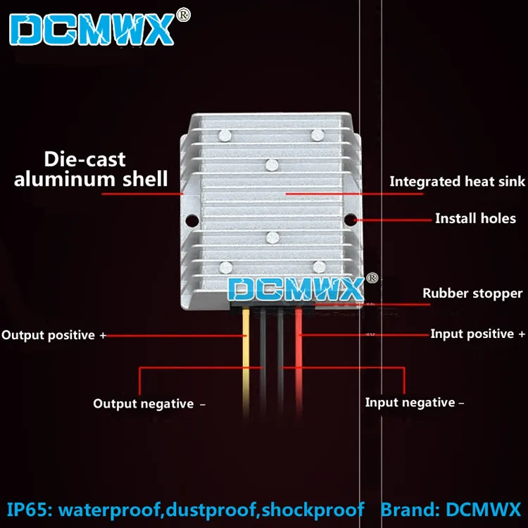 DCMWX®バック電圧コンバータ24V 16.3Vステップダウンカーパワーインバータ入力DC18V-40V出力16.3V 2A3A5A8A10A15A20A 15A20A