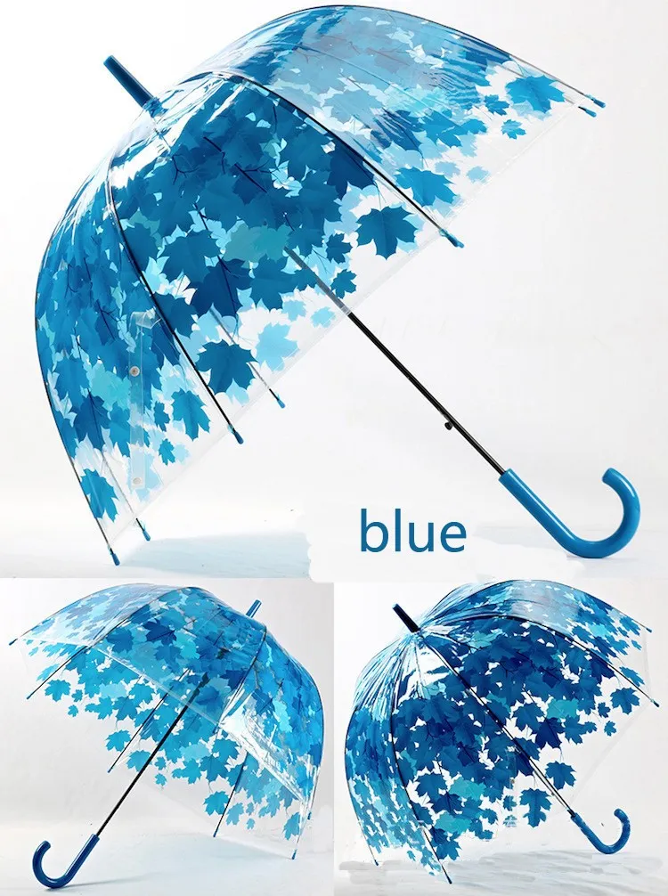 Simanfei Maple Leaf Leaves Cage Umbrella Transparent Rainny Sunny Umbrella Parasol Cute Umbrella Women Cute Clear Apollo Princess