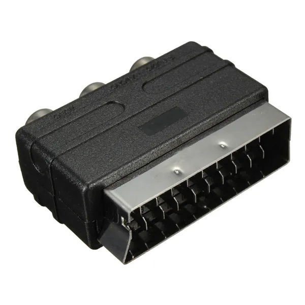 20 pinos SCART Masculino ficha para 3 RCA Female AV TV Audio Video Adapter Converter IN