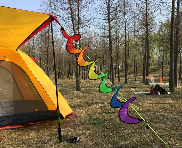 Foldable Rainbow Spiral Windmill Windsock Garden Wind Spinner Camping Tent Garden Decorations in stock8397032