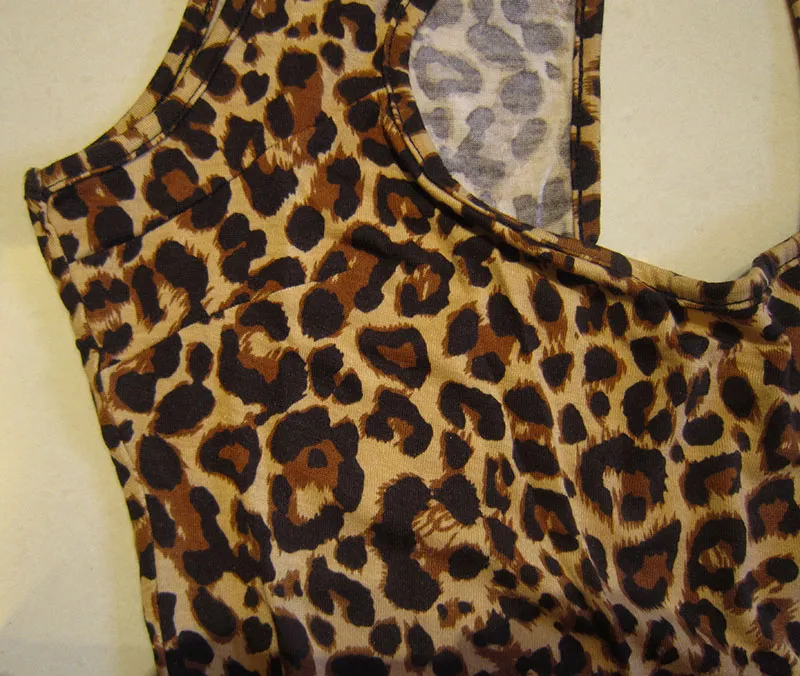 New Fashion Leopard Bodies Bodysuit Skinny Stretch Mini Jumpsuit Cut ...