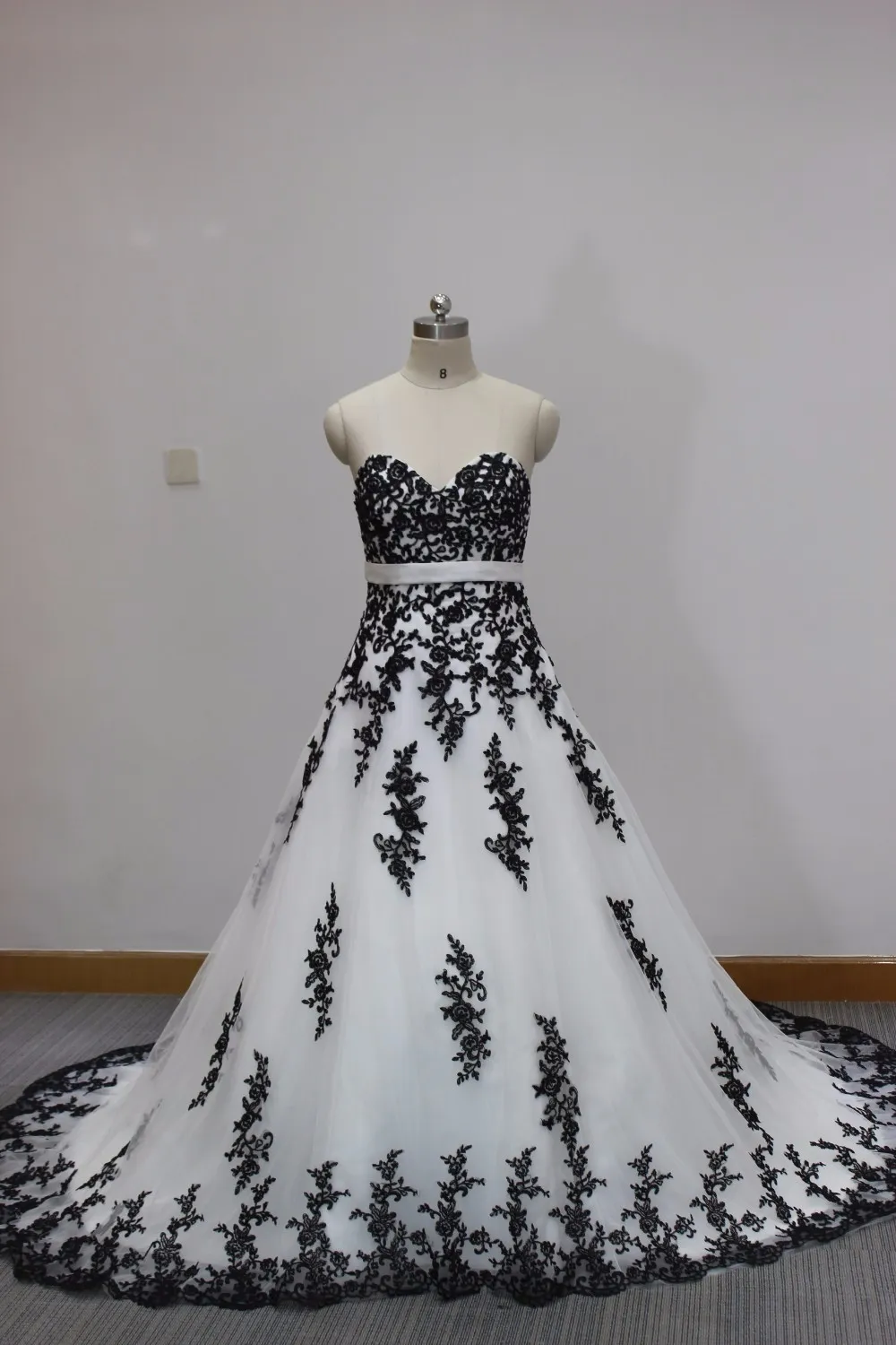 white wedding dress with black lace overlay Unique Black White Lace Mermaid Lace Wedding Dress
