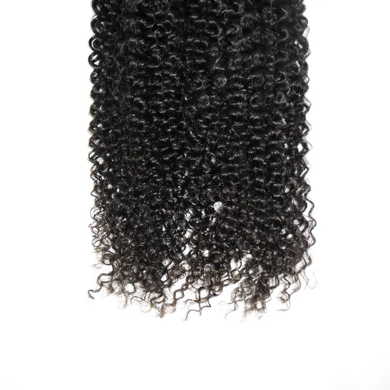 Full Head Hair Weave Skönhet 2st / Obehandlat Virgin Mongolian Kinky Curly Hair Buntar Inga Shedding och Tjock
