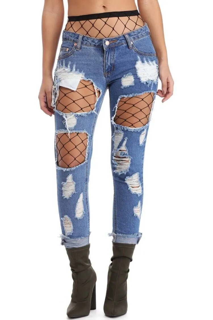 Buona A Nuovi Jeans Di Scacchi Donne Piedi Piedi Inviare Abiti