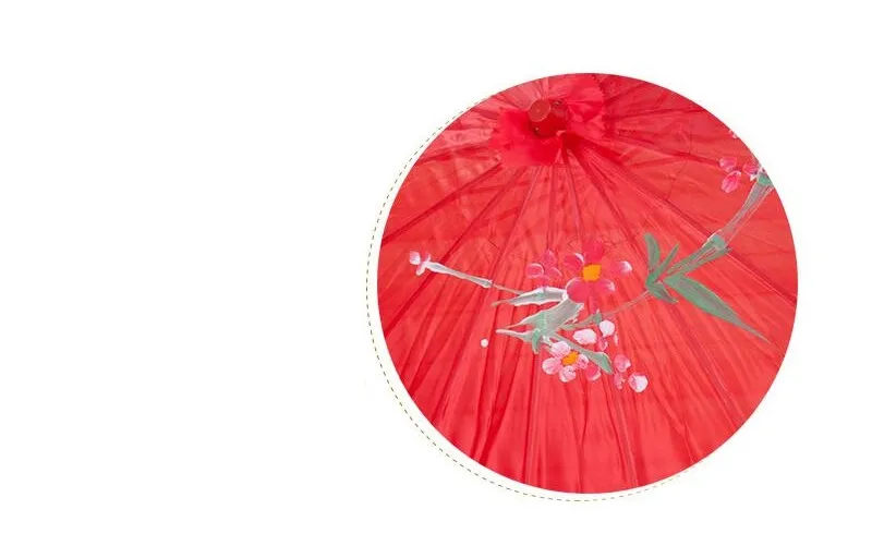 Vintage czerwony papier chiński japoński orientalny parasol parasol parasol 55 cm / 80 cm panna młoda ślubna długie uchwyt jedwab parasole ZA3051