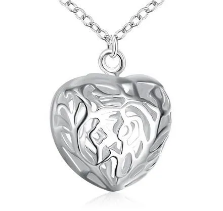 10 sztuk 925 Srebrny trójwymiarowy Hollow Heart Miłość Wisiorek Fit Bransoletka Naszyjnik Rozmiar: 27mm * 26mm 20 sztuk / partia Darmowa Wysyłka