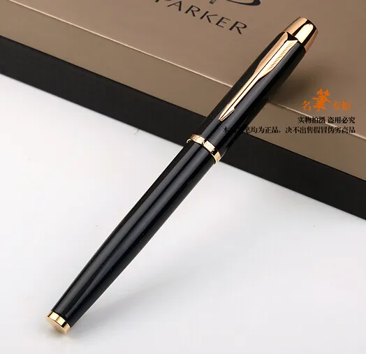 Gratis Verzending Vulpen Zwart Goud Clip Business Excutive Vulpennen School Kantoor Leveranciers Metalen Snel Schrijven Pen Briefpapier