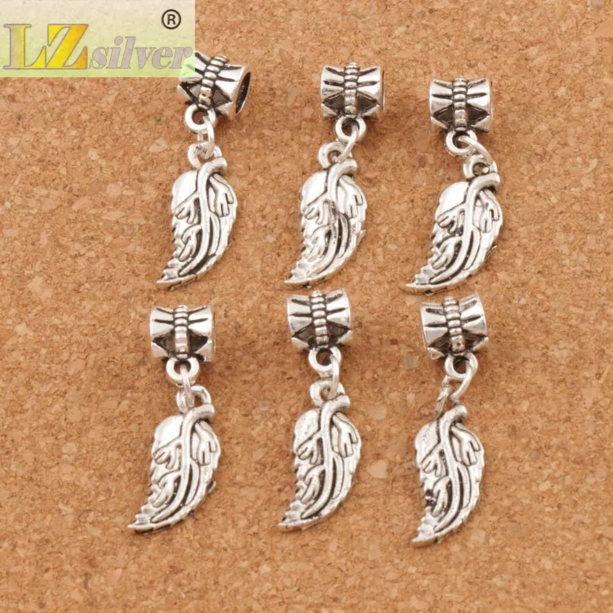 Feuilles molles feuilles gros trou de charme de charme lot 298x84 mm en argent en argent bracelets européens B3624557660