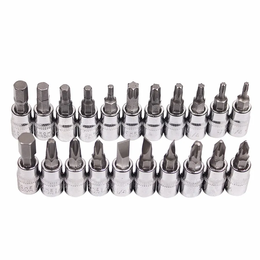 Bilreparationsverktyg 46st 1/4-tums socket Set Bil Reparationsverktyg Ratchet Momentnyckel Combo Tools Kit Auto Reparation Verktygssats