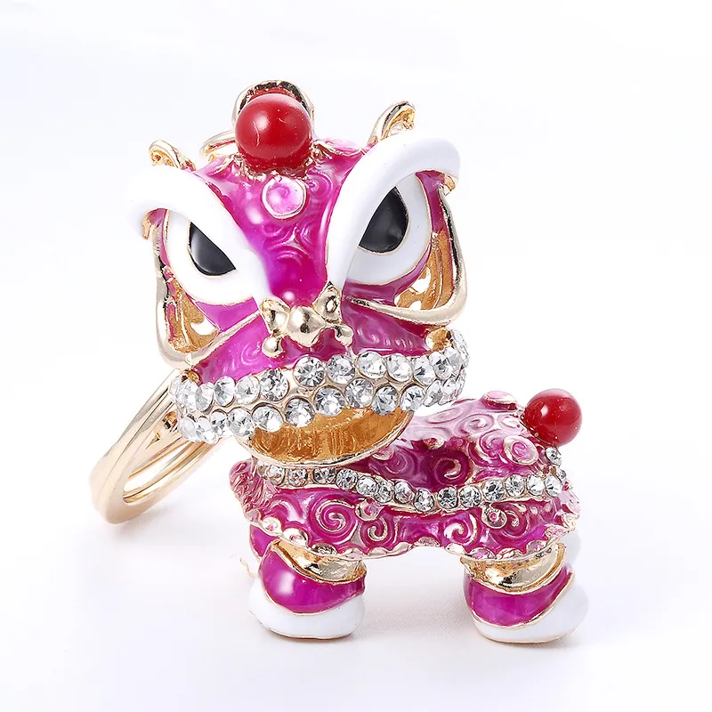 Spedizione gratuita speciale cinese folk mascotte lion dance smalto creativo portachiavi in ​​metallo regalo le donne ragazze gioielli mascotte ZA2943