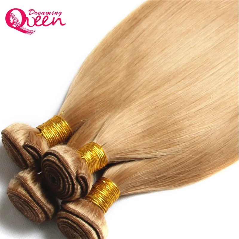 # 27 honung blond färg ombre brasiliansk rakt hår buntar ombre jungfru mänskligt hår vävdes 3 st ombre mänsklig hår förlängning