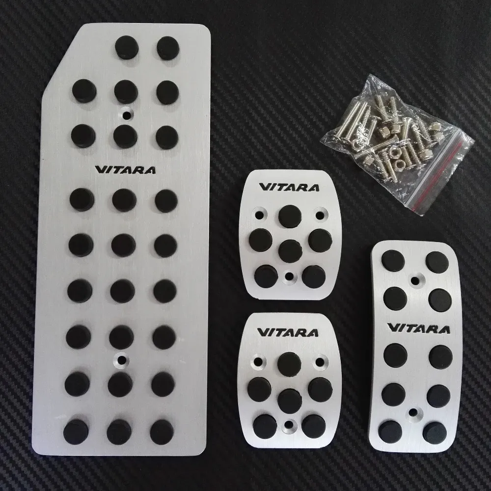 High Quality Non-slip accelerator gas fuel brake foot rest AT/MT pedal pads for Suzuki Grand Vitara,with VITARA logo.