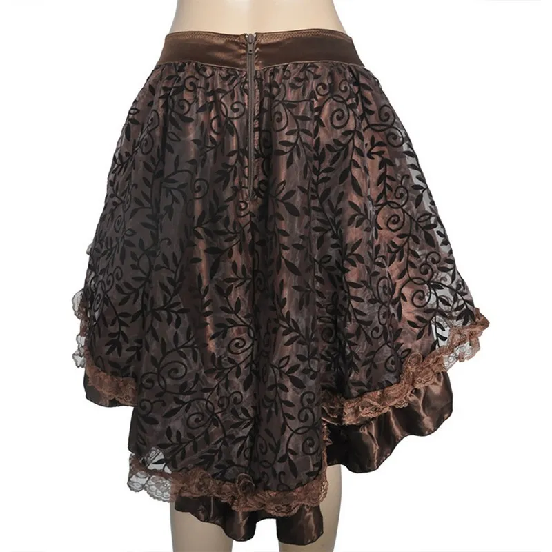 Vintage Floral Lace Ruffle mini skirt with Voluminous