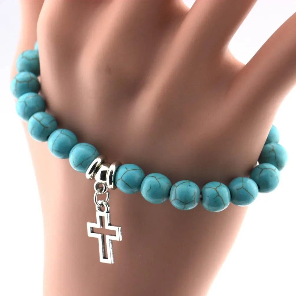 12 estilos boho fios turquesa pulseiras verdes corsistas naturais corsistas folhas estrela lua âncora árvore artesanal Charms para jóias para mulheres jóias