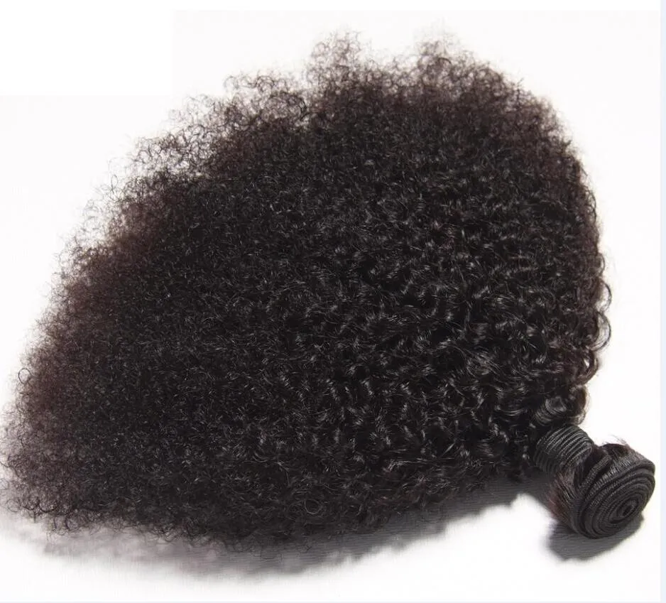 Cheveux humains vierges malaisiens Afro Kinky Curly non transformés Remy Hair Weaves Double Trames 100g / Bundle 1bundle / lot Peut être teint blanchi Fedex