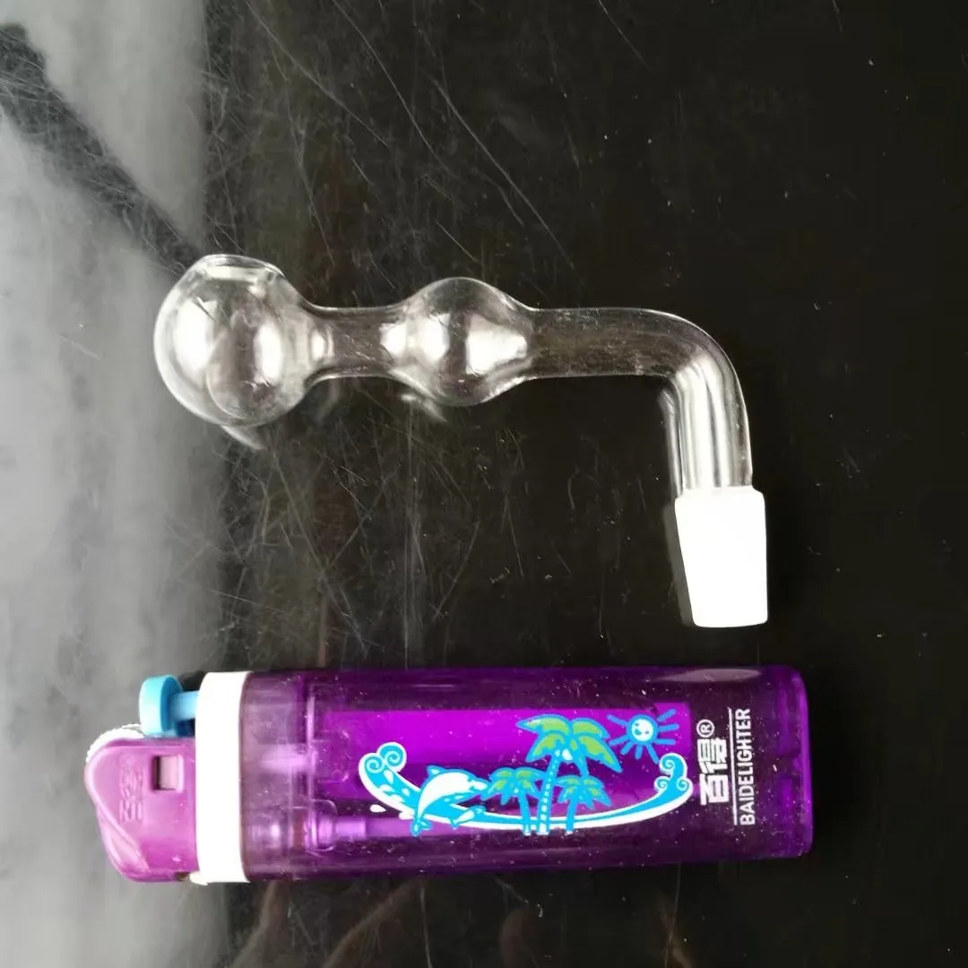 Transparent höger vinkelbubbla kruka glas bongs tillbehör, glas rökrör färgglada mini multi-färg handrör bästa sked glas