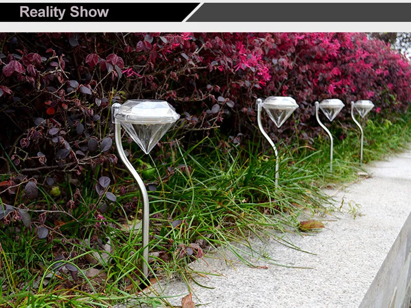 LED Solar Lawn Light Diamonds Form Garden Lights White/ Warm White/ RGB Lawn Pathway Path Stake Lanterns Outdoor Lamps