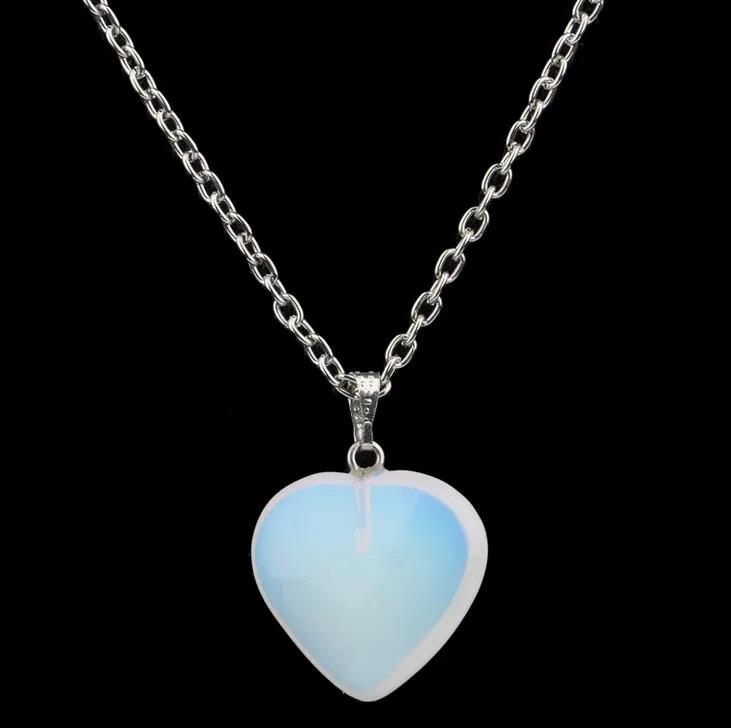 Hot Koop Hot Nieuwe Turquoise Stone Hangers Turquoise Crystal Peach Heart Natural Stone Necklace WFN003 met ketting Mix Bestel 20 stuks veel