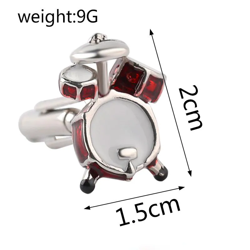 Personality Men Jewelry Music Lover Drum Guitar Cufflinks For Men Shirt Accessory Fashion Metal Music Design Cuff Links