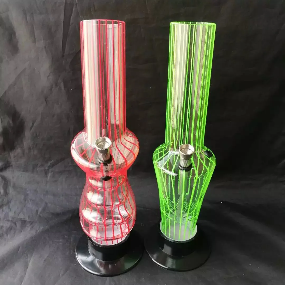 32cm high Mix-Colored Acrylic Bong Hookah Shisha Smoking Metal Pipe Glass Bong Bubblers Tocabbo Water Pipe, Colors Random Delivery