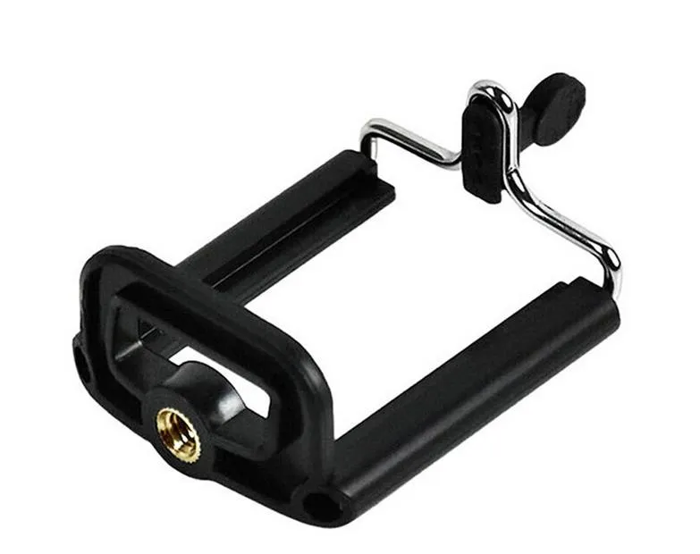 Soporte de montaje de Clip de soporte giratorio de 1/4 tornillos para Selfie Stick Monopod trípode, soporte universal para teléfono móvil soporte para cámara Iphone 6