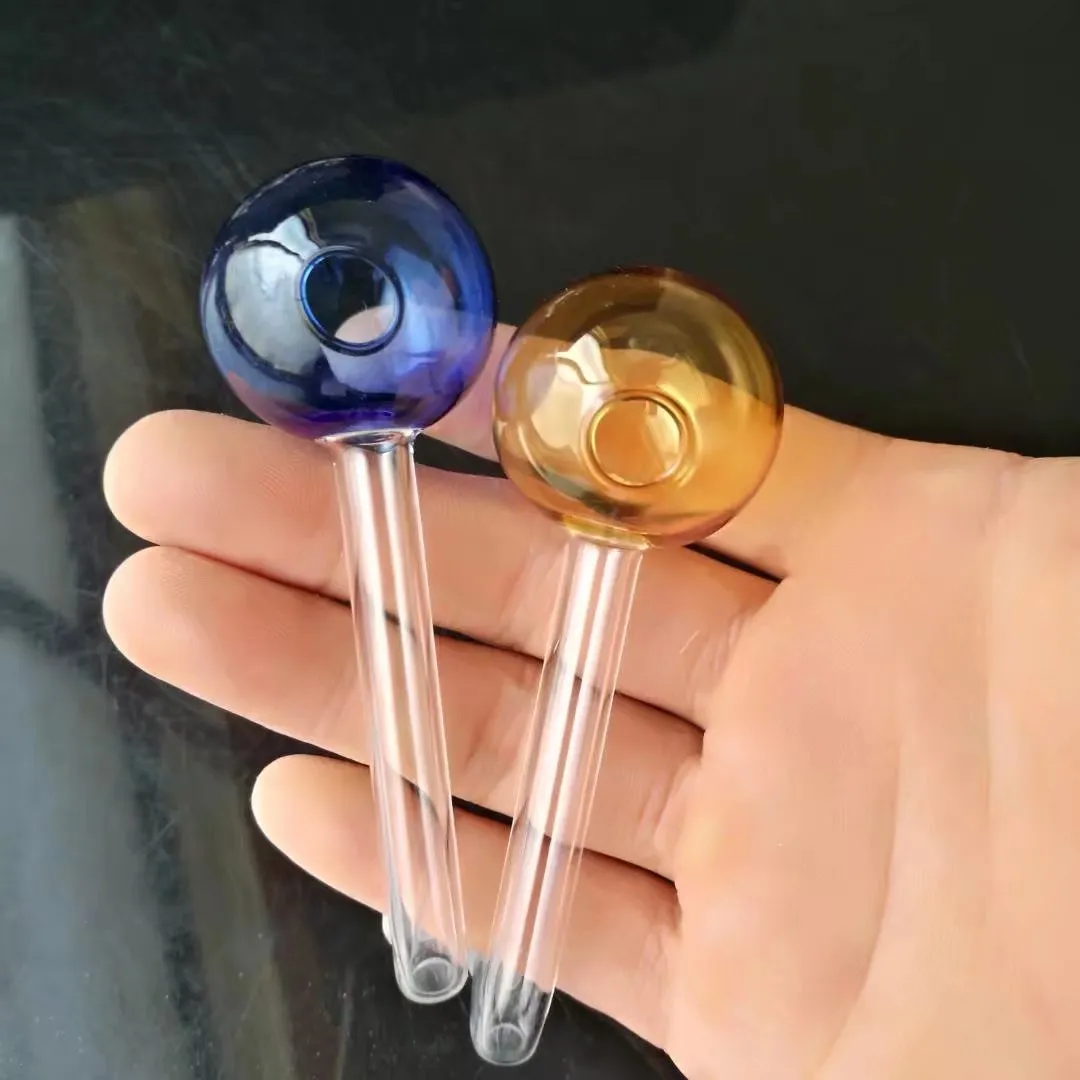 Multi Color Stor bubbla glaskrukor bongs tillbehör glas rökrör färgglada mini handrör bästa sked