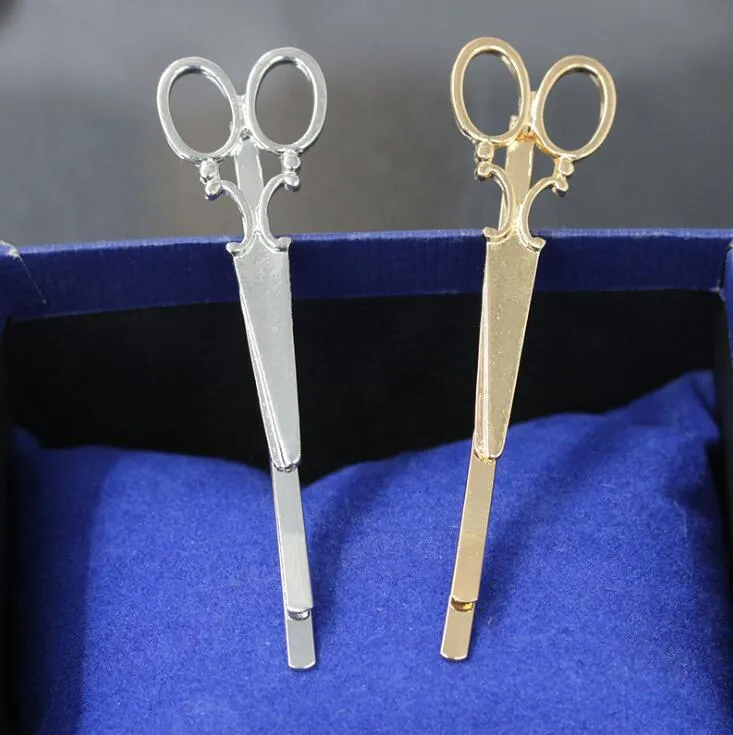 Pinzas de pelo tijera de la novedad de la vendimia de joyería Accesorios mujeres pelo de las muchachas único metal Shear pernos de pelo de Hairclip