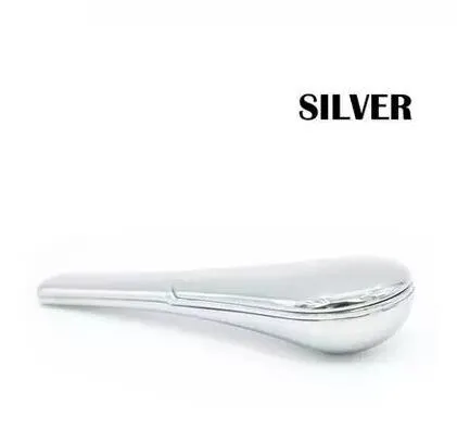 Metal Scoop Shape Rainbow Spoon Smoking Pipe Zinc Alloy 95mm Length 24mm Diameter Tobacco Cigarette Hand Pipes with Gift Box6997101